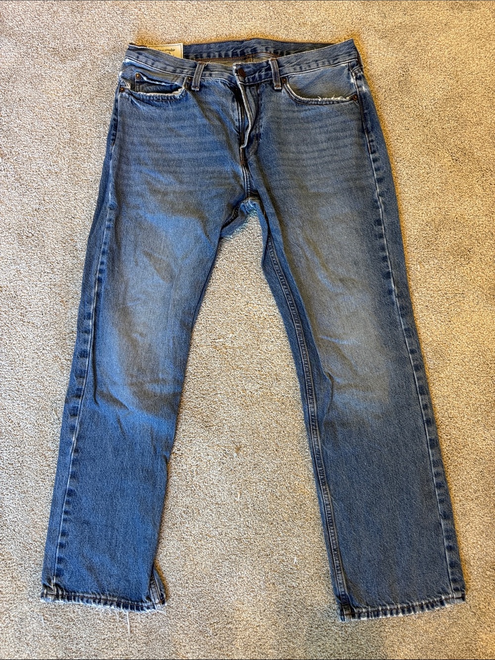 Abercrombie & Fitch Men's Straight Jeans in Blue Denim